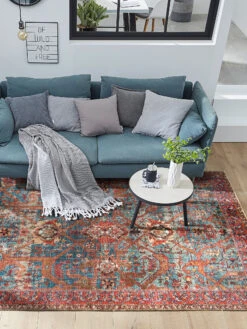 Vintage-Teppich, Dunkelrot