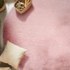 Kunstfell-Teppich, Rose -Teppiche Verkäufe Ranua Kunstfellteppich rosa rose rund100 mil