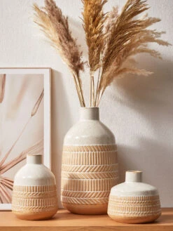 Deko-Vase, Graubraun -Teppiche Verkäufe Roman DekoVase Beige Graubraun mil