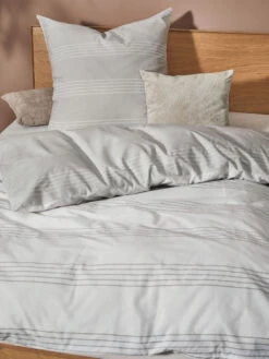 Renforcé-Bettwäsche, Grau/Weiss -Teppiche Verkäufe Salieri Bettwaesche Grau GrauWeiss 135x200 mil2