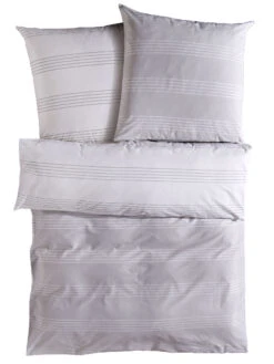 Renforcé-Bettwäsche, Grau/Weiss -Teppiche Verkäufe Salieri Bettwaesche Grau GrauWeiss 135x200 pla2