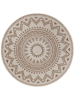 Outdoor-Teppich, Natur -Teppiche Verkäufe Savela FlachgewebeTeppich beige Natur 160rund pla