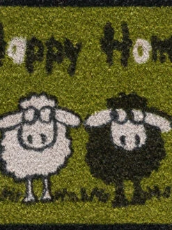 Fußmatte, Hellgrün -Teppiche Verkäufe Sheep Fussmatte gruen Hellgruen 40x60 lup