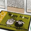 Fußmatte, Hellgrün -Teppiche Verkäufe Sheep Fussmatte gruen Hellgruen 40x60 mil