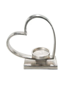 Teelichthalter, Nickel -Teppiche Verkäufe SingleHeart Kerzenstaender Silber Nickel 12x25x272C3 per1202