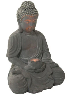 Figur, Hellgrau -Teppiche Verkäufe SitzenderBuddha Figur Grau Hellgrau 36x29x50 per2