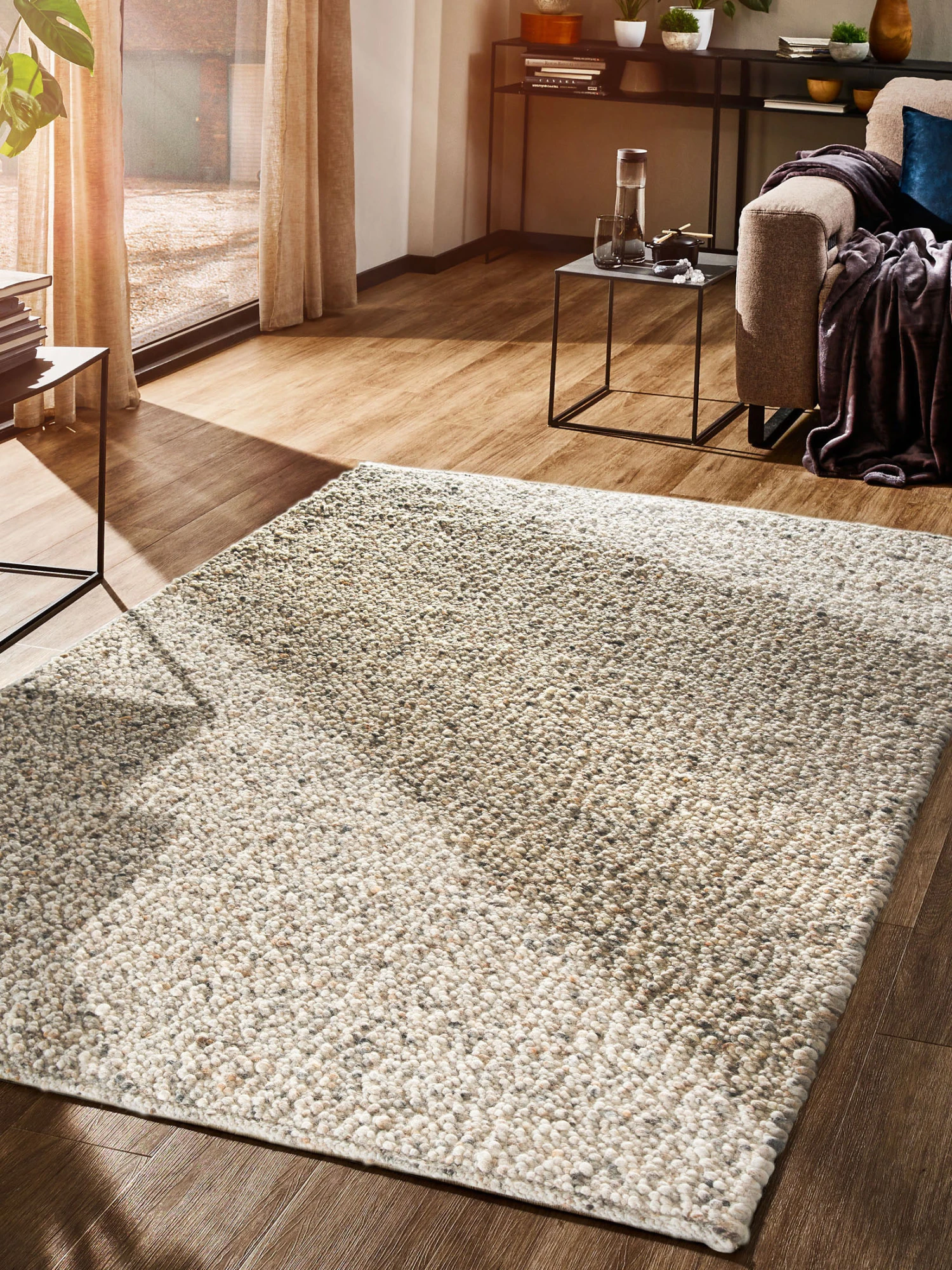 Woll-Teppich, Kies 3 Woll-Teppich, Kies