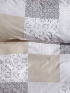 Renforcé-Bettwäsche, Grau/Beige -Teppiche Verkäufe Smara Bettwaesche Beige GrauBeige 135x200 lup