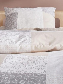 Renforcé-Bettwäsche, Grau/Beige -Teppiche Verkäufe Smara Bettwaesche Beige GrauBeige 135x200 mil2