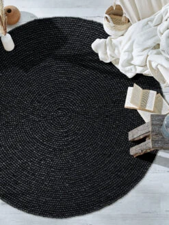 Filzkugel-Teppich, Black