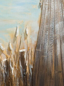 Leinwand-handgemalt, Hellgraublau -Teppiche Verkäufe SteginsMeer Leinwandbild Hellblau 60x120 lup2