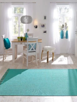 Baumwoll-Teppich, Petrol