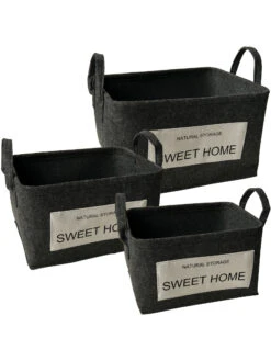 Korb, Dunkelgrau -Teppiche Verkäufe SweetHome Korb Dunkelgrau Set per2