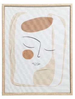 Leinwand-Druck-handbemalt, Beige/Weiss -Teppiche Verkäufe Theodora Druckgerahmt Beige BeigeWeiss 30x40 pla