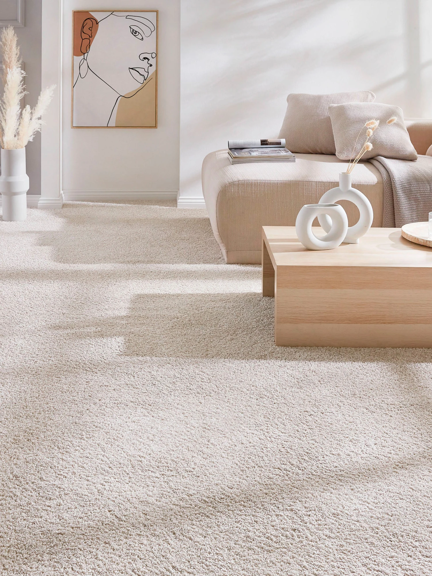 Langflor-Teppichboden, Creme 60 3 Langflor-Teppichboden, Creme 60