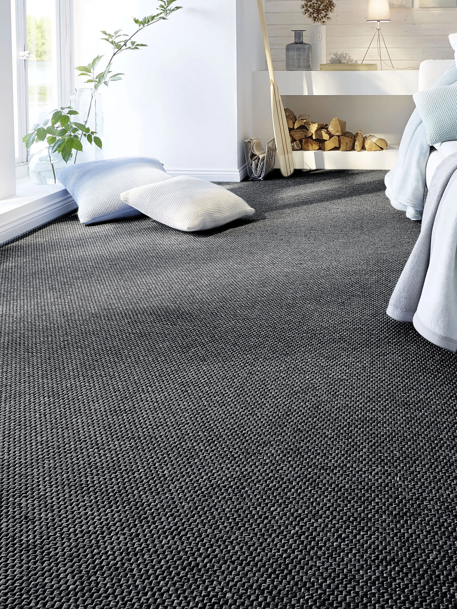 Flachgewebe-Teppichboden, Asphalt 27 3 Flachgewebe-Teppichboden, Asphalt 27