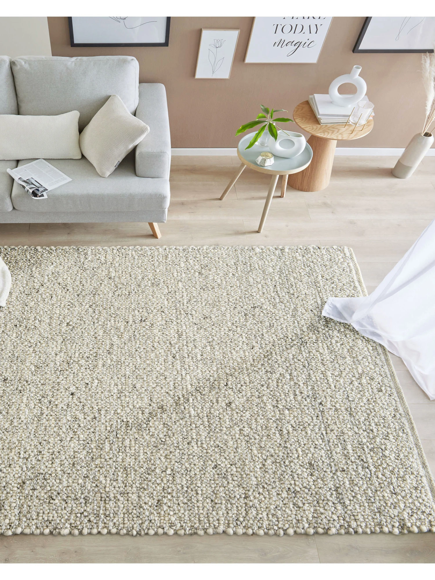 Woll-Teppich, Kiesel 3 Woll-Teppich, Kiesel